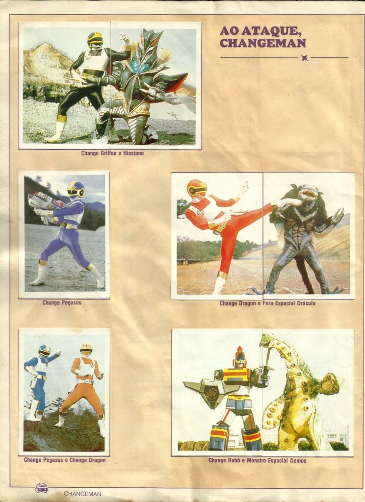 Álbum de Figurinhas Jaspion e Changeman Bloch